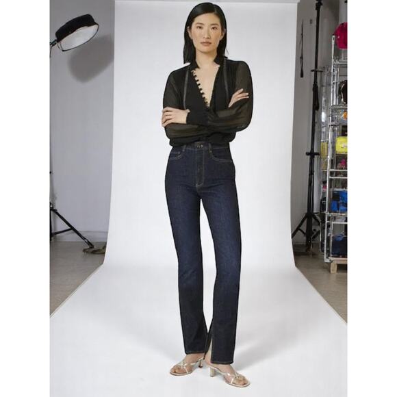 NWT - Anthropologie Pilcro The Split Straight Denim Jeans Size: 27 - Picture 4 of 10